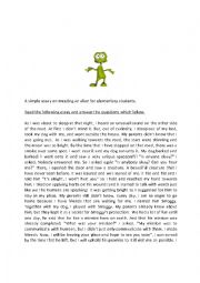 English Worksheet: Meeting a friendly alien 