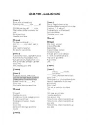 English Worksheet: Good Time - Alan Jackson
