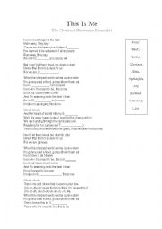 English Worksheet: This is Me - The Greatest Showman Activity