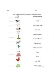 Animal sounds worksheets