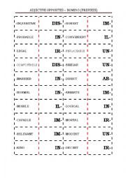 English Worksheet: ADJECTIVES - OPPOSITES - DOMINO