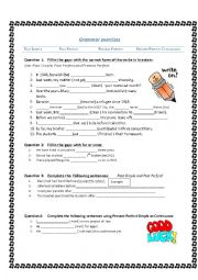 English Worksheet: simple past /present perfect/ past perfect