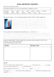 English Worksheet: King Arthurs youth - The Sword in the Stone trailer