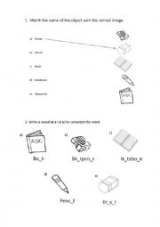 English Worksheet: School ting