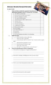 English Worksheet: Arianna Grande Carpool Karaoke - Reported Speech Activity