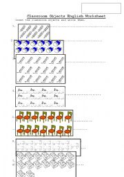 English Worksheet: Classroom Objects