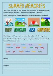 English Worksheet: Summer memories