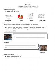 English Worksheet: Jumanji Welcome to the jungle