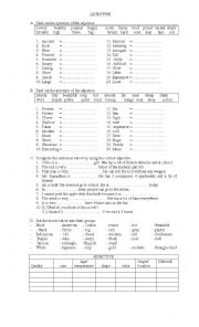 English Worksheet: ADJECTIVE