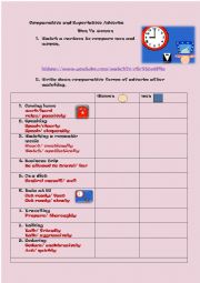 English Worksheet: Comparative Adverbs Cartoon task