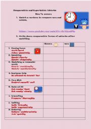 Comparative Adverbs Cartoon task