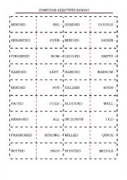 English Worksheet: COMPOUND ADJECTIVES DOMINO