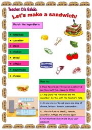 English Worksheet: COOKING CLASS FOR KIDS OR ELEMENTARY ADULTS