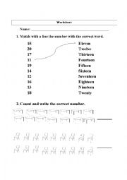 English Worksheet: Numbers