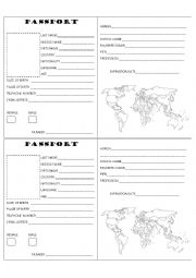 English Worksheet: PASSPORT TEMPLATE