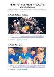 English Worksheet: Plastic Pollution: Video Listening, Discussion and Research Activity 2