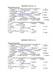 English Worksheet: review Unit 10- grade 12