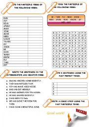 English Worksheet: PAST PARTICIPLE TENSE