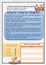 English Worksheet: Eating Out