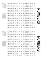 English Worksheet: Numbers Word Search 