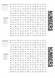 Numbers Word Search 