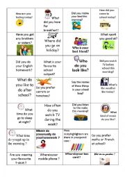 English Worksheet: warm up questions