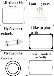 English Worksheet: All About Me Mini Book