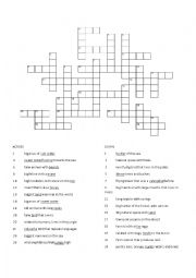 English Worksheet: Animals Crosswords