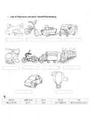 English Worksheet: MEANS OF TRANSPORT