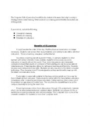 English Worksheet: The Benefits of E-Learning