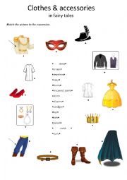 English Worksheet: Clothes & Accessories in Fairy Tales