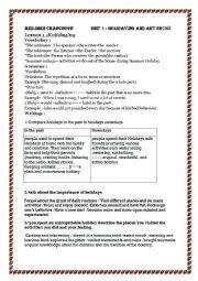 English Worksheet:  holidaying