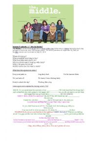 English Worksheet: video the middle 9x01