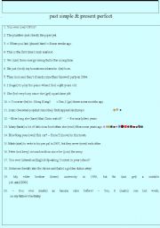 English Worksheet: Past simple and present perfect