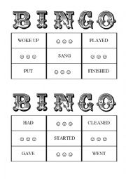 English Worksheet: Game Bingo/Past Simple Tense