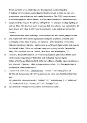English Worksheet: CCTV Written Comprehension