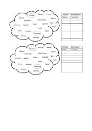 Classify and match countries and nationalities