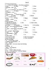 English Worksheet: test 3