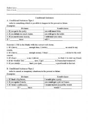 English Worksheet: Conditional sentences