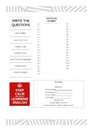 English Worksheet: Basic Information Exercise - A1