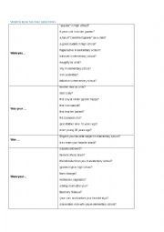 English Worksheet: Verb to be in the past questions