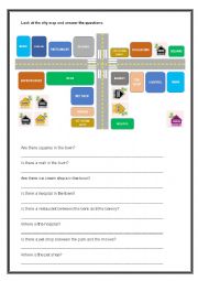 English Worksheet: Places in Town