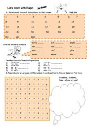 English Worksheet: NUMBERS PRACTICE 