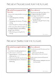 English Worksheet: Present tenses for future