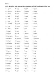 English Worksheet: phonics