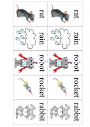 English Worksheet: Letter R Flashcards