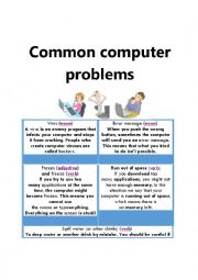 English Worksheet: Common computer problems 