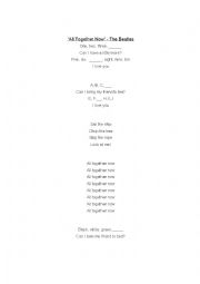 English Worksheet: All together now by the beatles