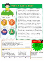 Host a Taste Test - Reading Comprehension about the Sense of Taste