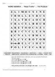 WORDSEARCH 003 Road Traffic